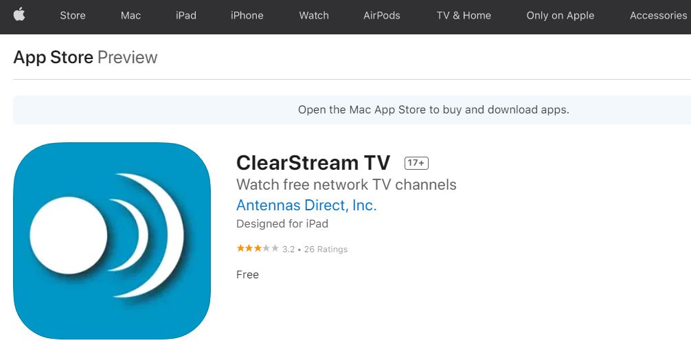 ClearStream TV on Apple App Store