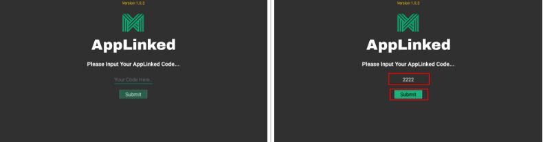 Enter Applinked Code