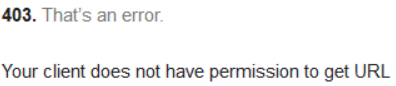 NFL Error Code 403 Forbidden