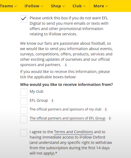 click the tearm condition