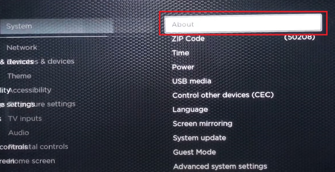 About on Roku