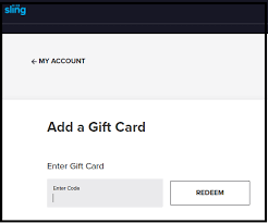 Add Gift Card on Sling TV