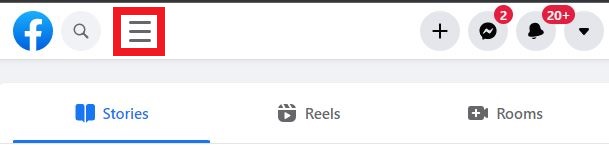 Click Three Horizontal Line on Facebook