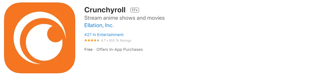 Crunchyroll on Apple iOS and TV