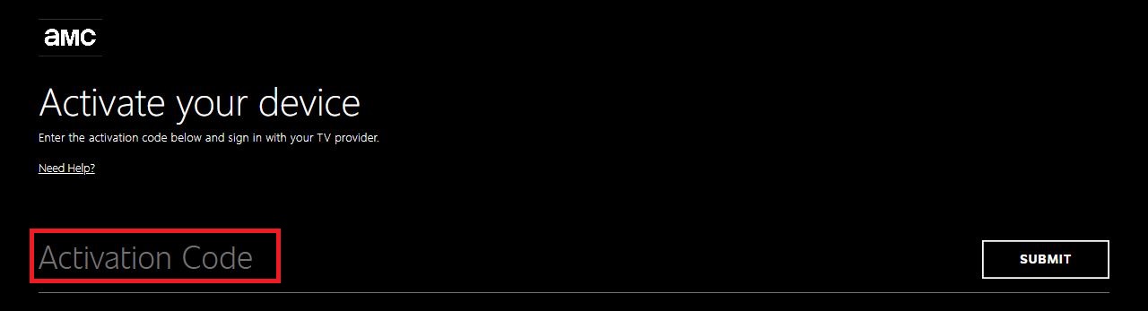 Enter AMC Activation Code