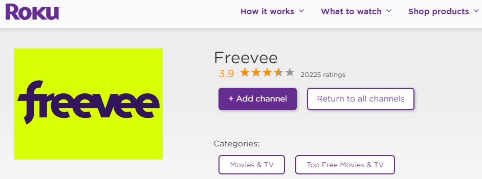 Freevee on Roku