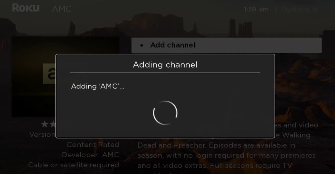 Install AMC on Roku