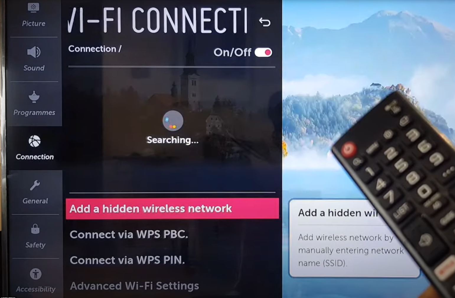 LG Smart TV searching Wi-Fi