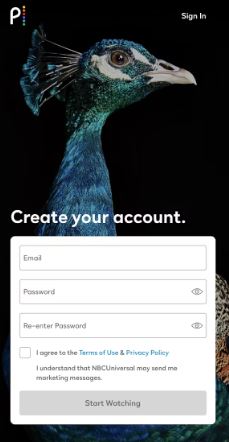 Login with Peacock TV