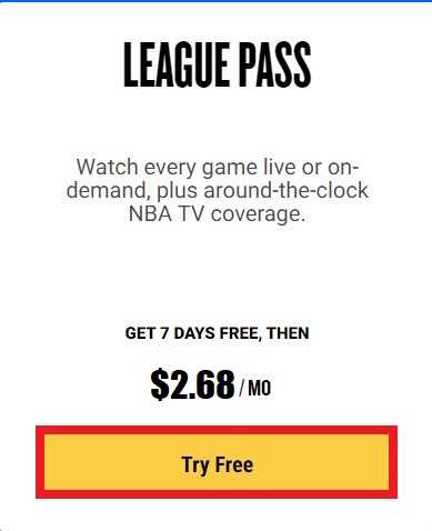 NBA League Pass Monthly Subscription