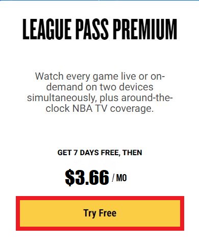 NBA League Pass Premium Subscription