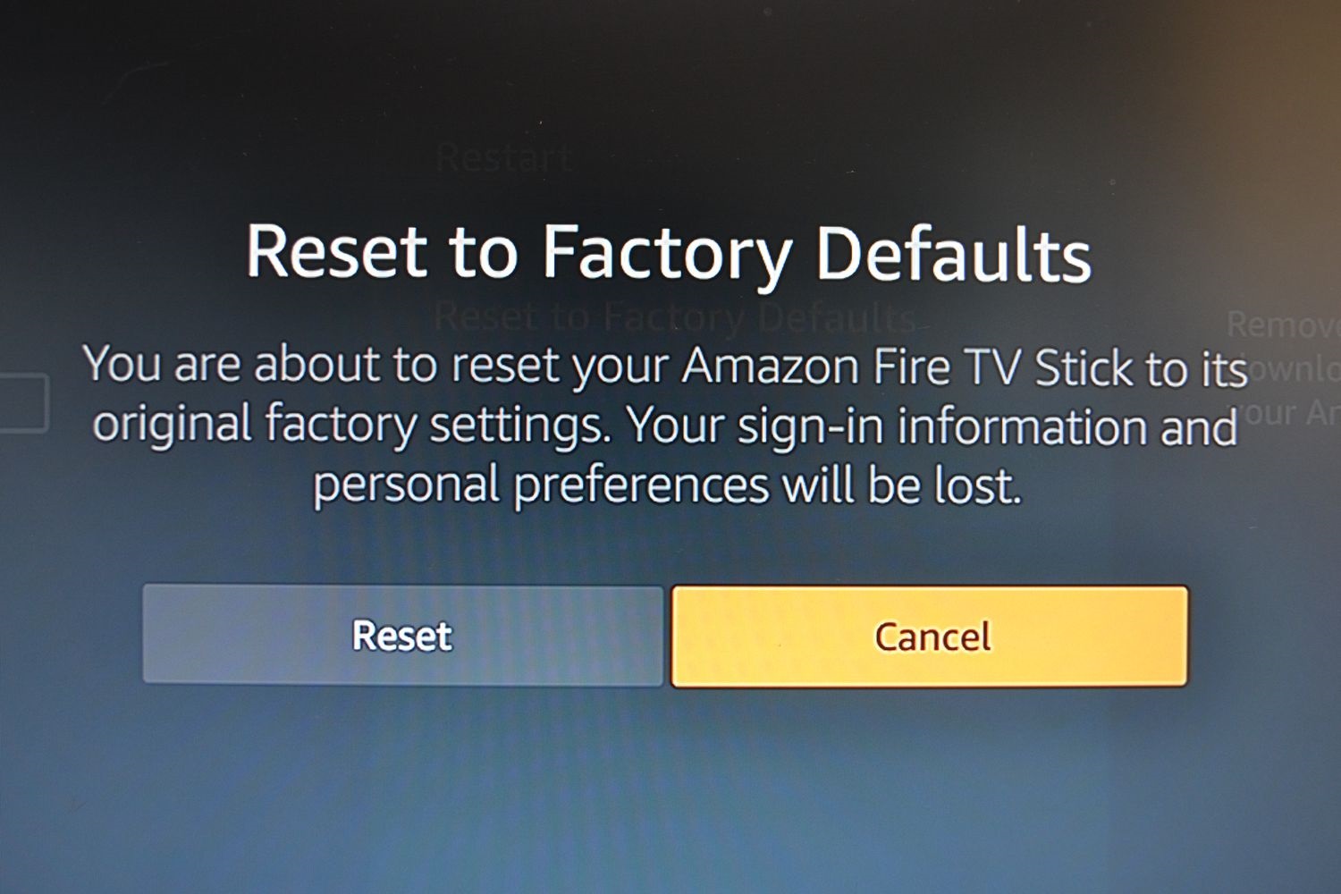 Reset Firestick