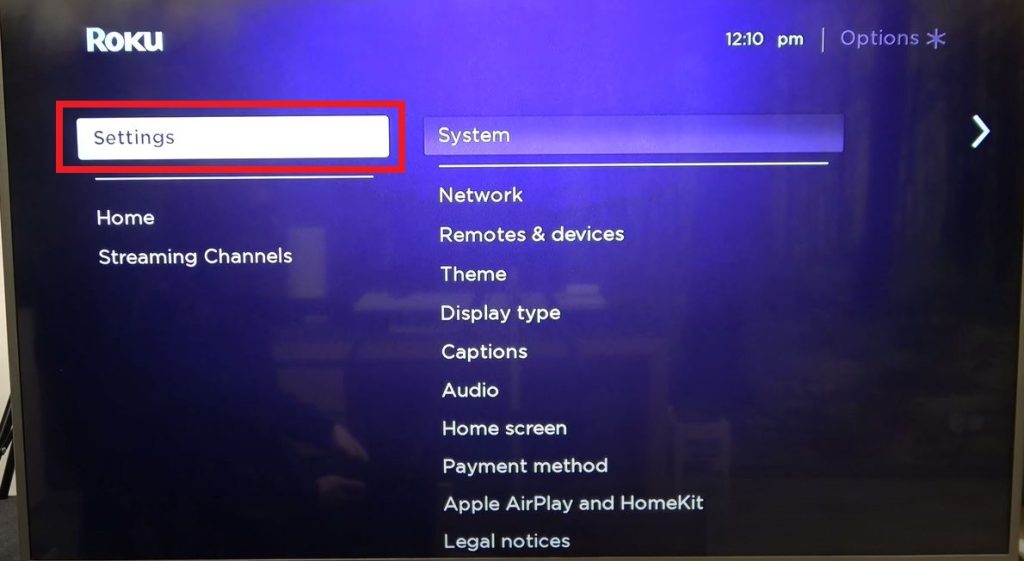 Roku Settings 