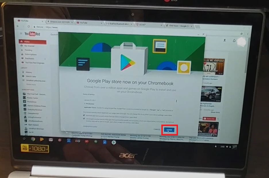 Select Accept on Play Store