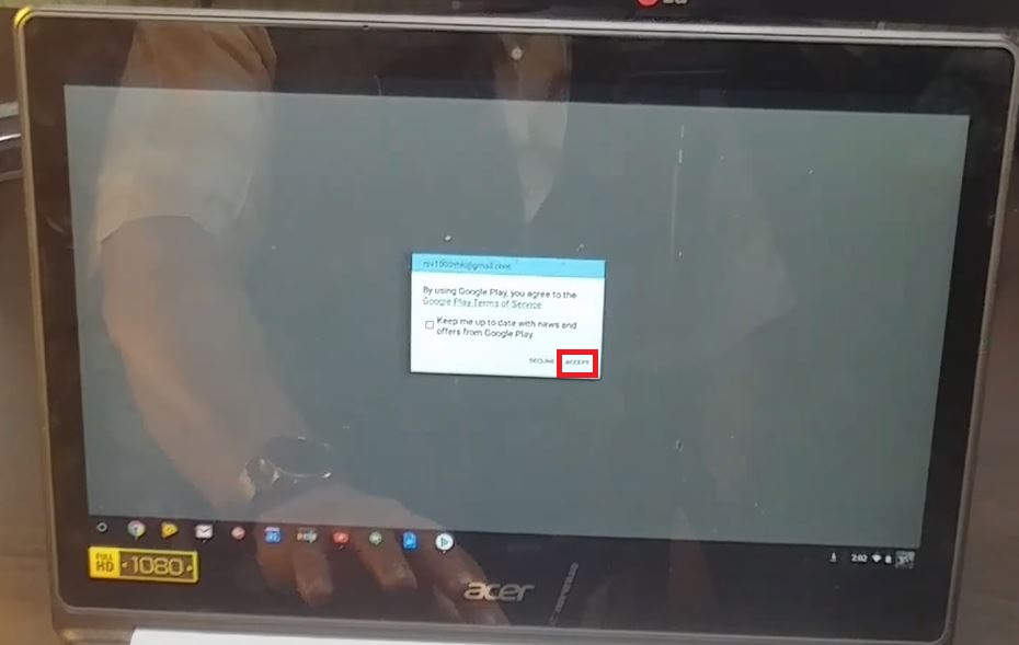 Select the Accept Button