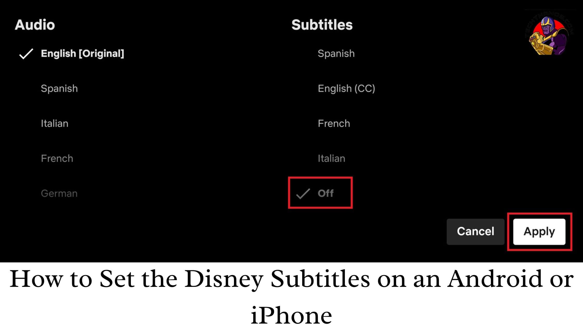 How to Set the Disney Subtitles on an Android or iPhone