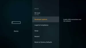 Nextgen TV App on Firestick - developer option