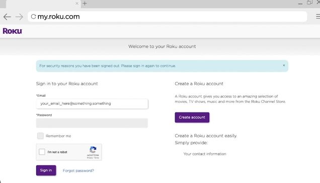 official site for Roku