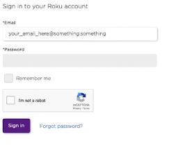 sign in for Roku account