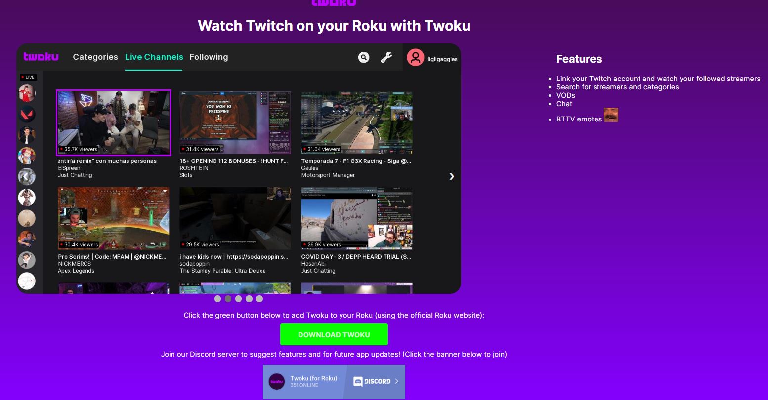 Twoku on Roku