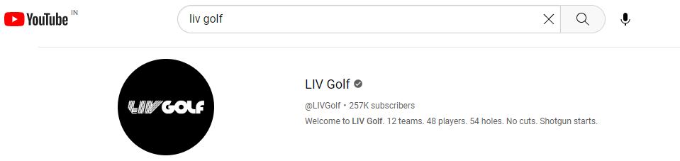 LIV Golf on YouTube