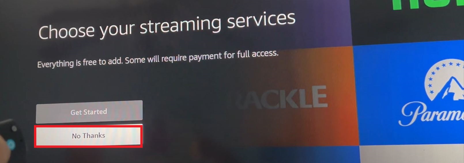 No Thanks on Firestick