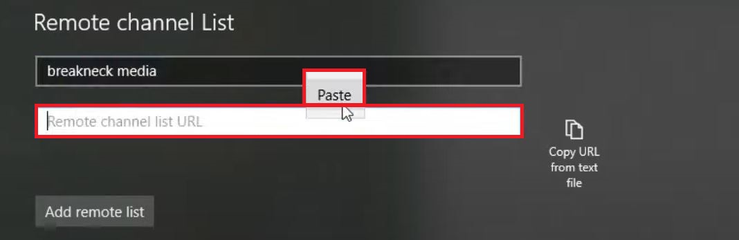 Remote Channel List URL on MyIPTV Player