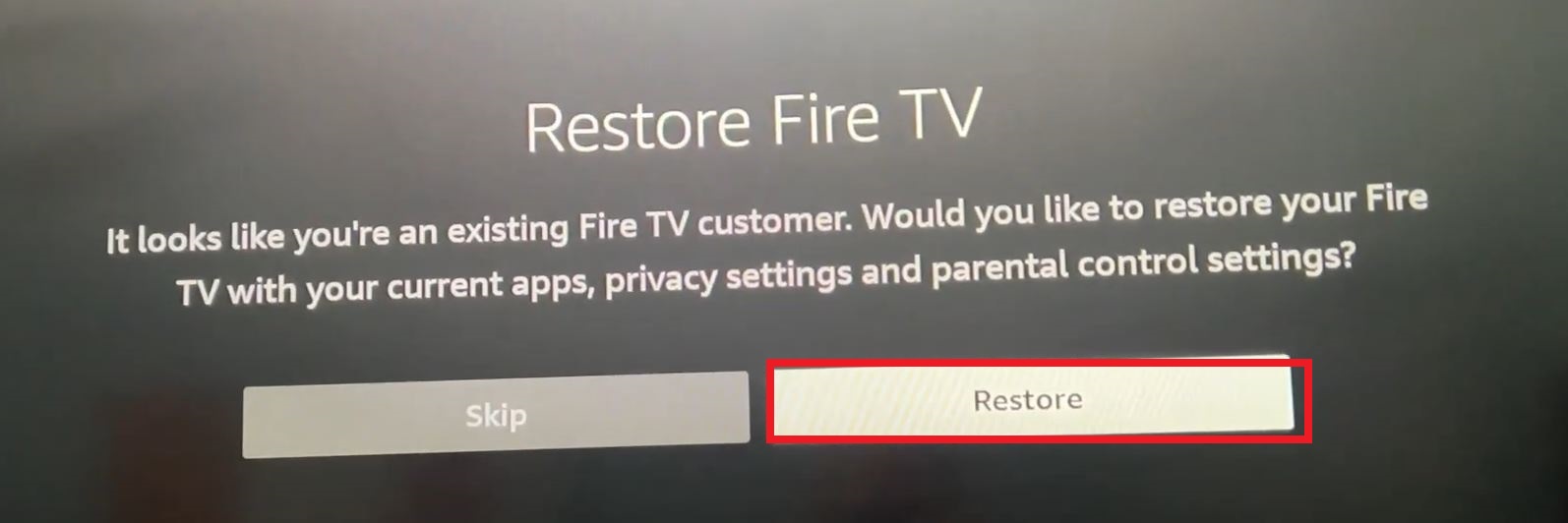 Restore Fire TV Data