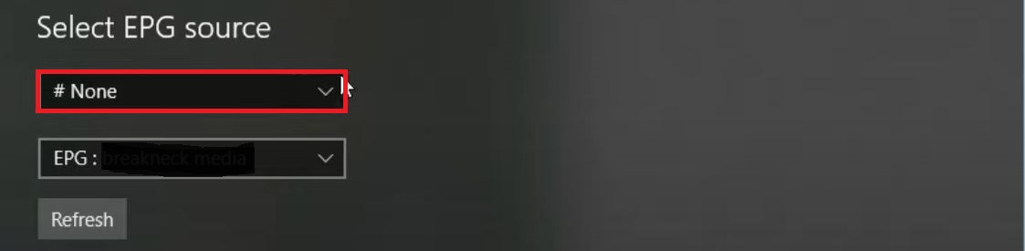 Select EPG Source on MyIPTV Player