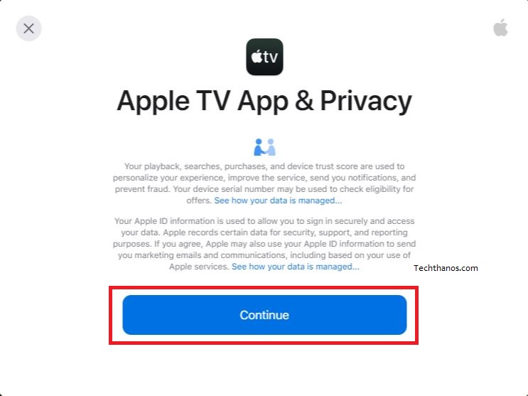 Accept Apple TV Terms and Conditions