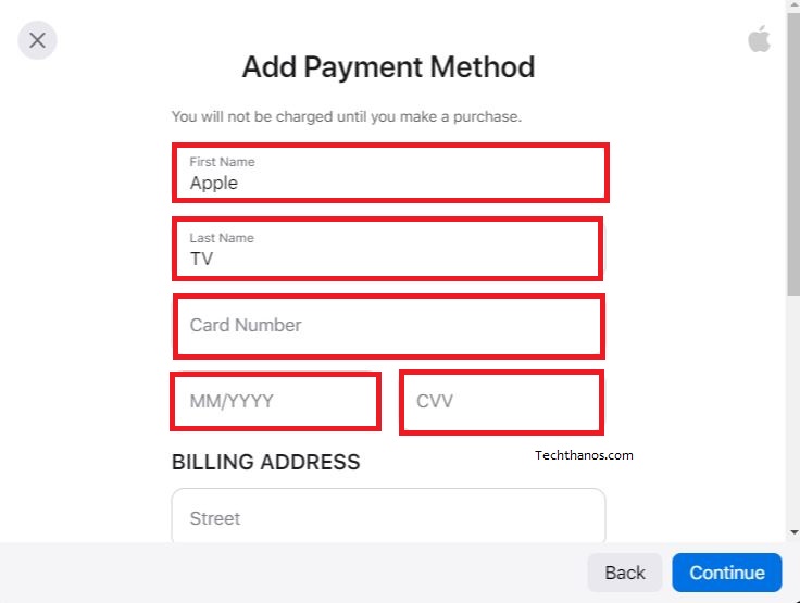 Add Payment on Apple TV