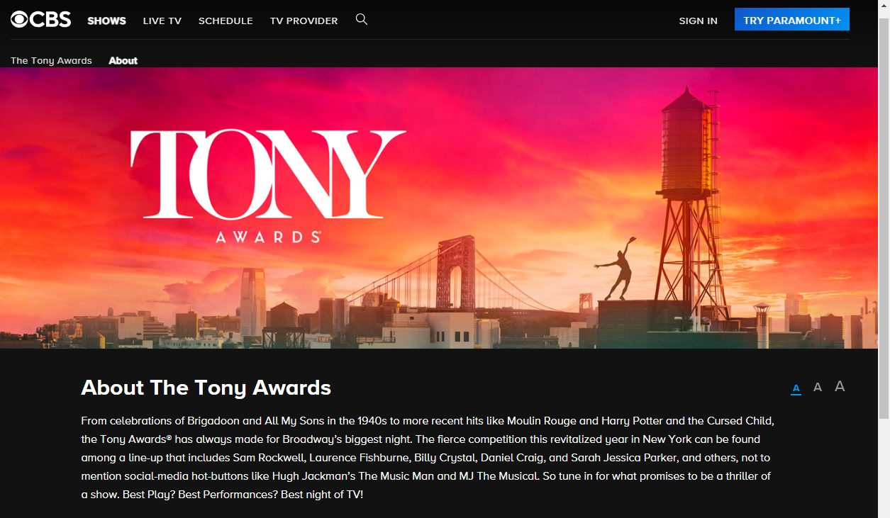 CBS Tony Awards