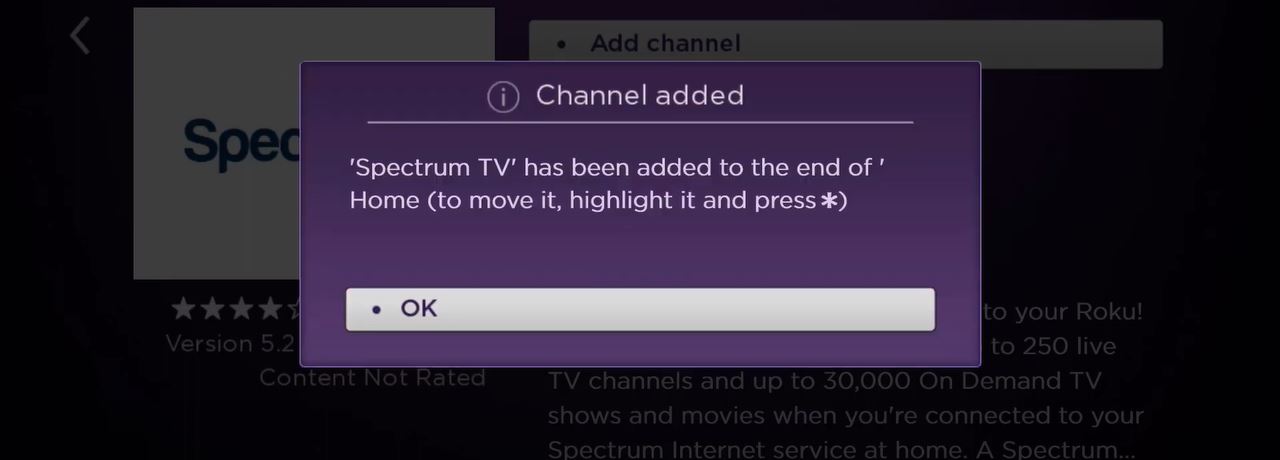 Click OK on Roku Channel Store