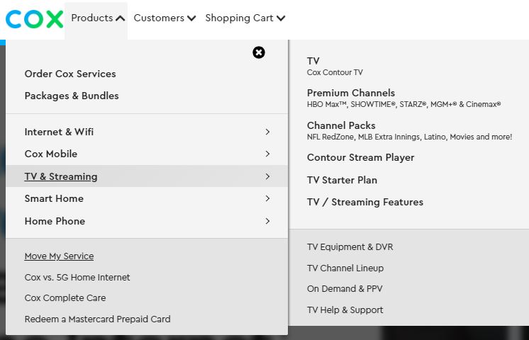 Contour TV Navigation