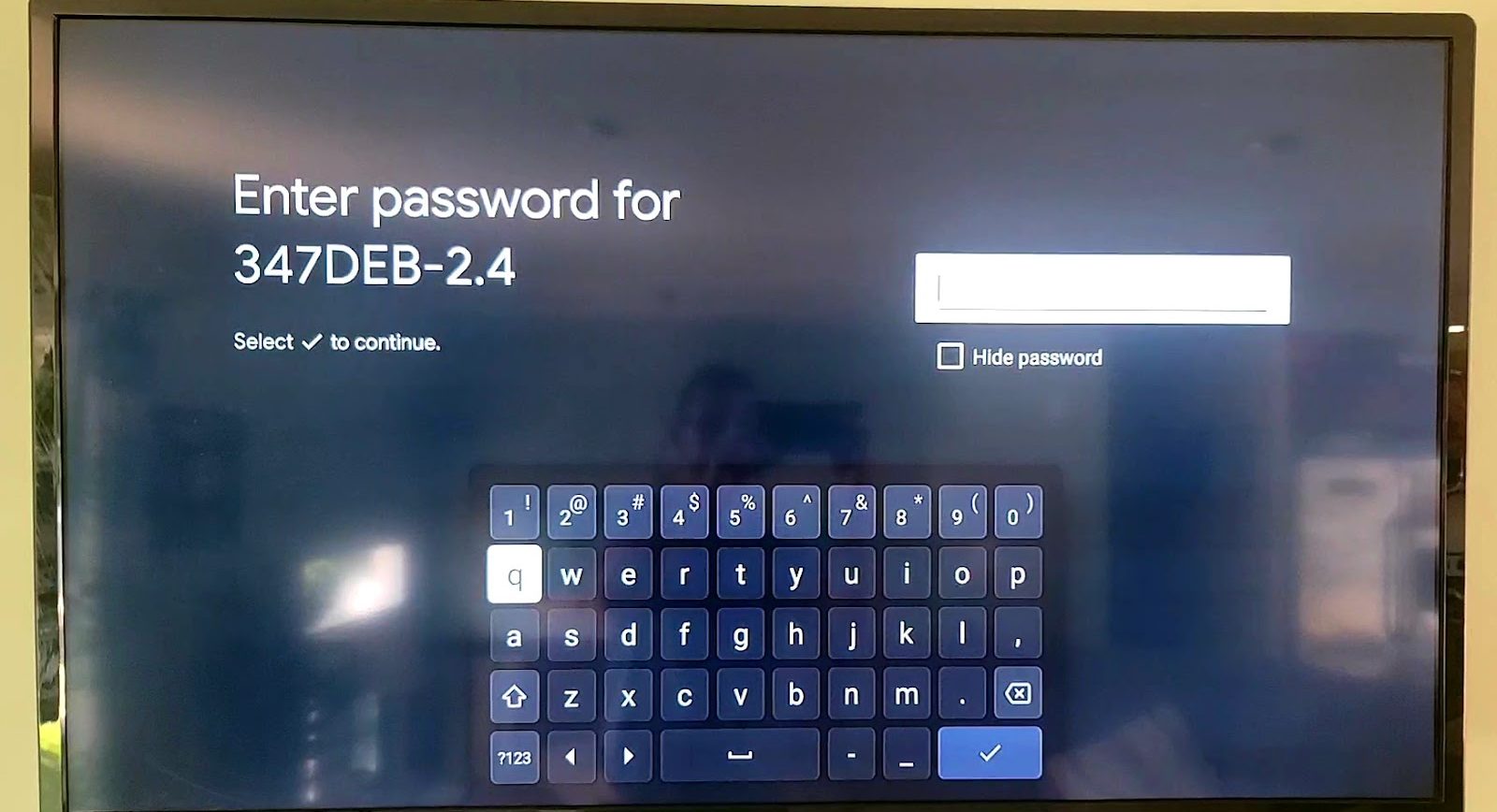 Enter Wi-Fi Password on Chromecast