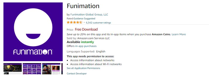Funimation on Amazon App Store
