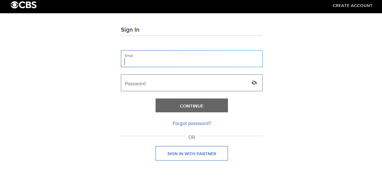 Sign in CBS on PS4