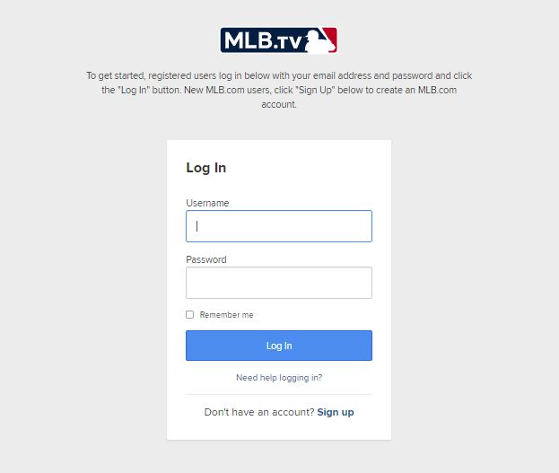 Login MLB App