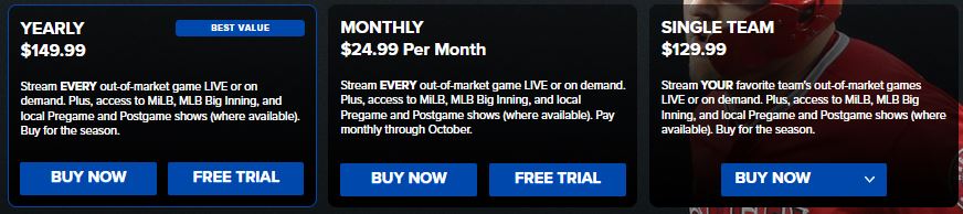MLB TV Cost