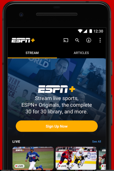 Screencast ESPN Plus App