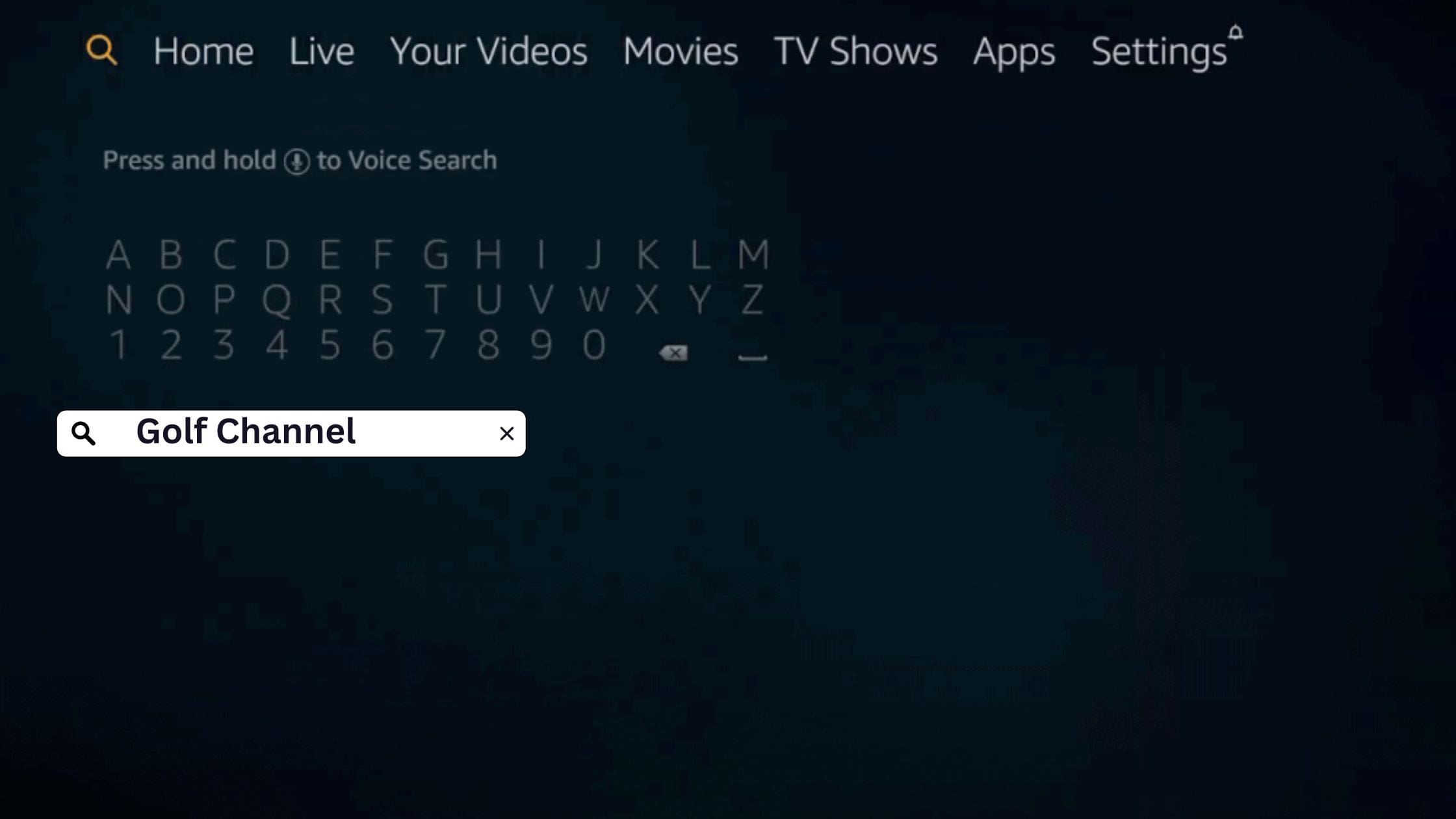 Search for Golf Channel