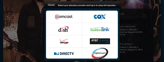 Select TV Provider on TBS