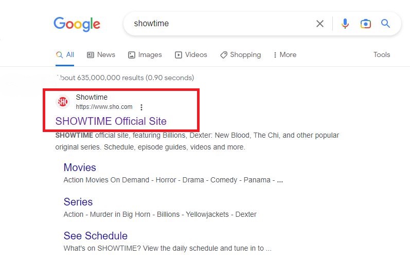 Showtime Official Site