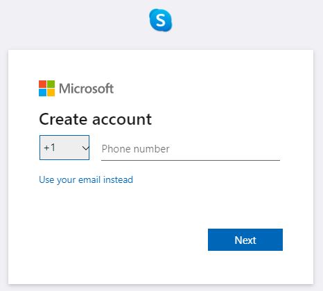 Skype Sign up