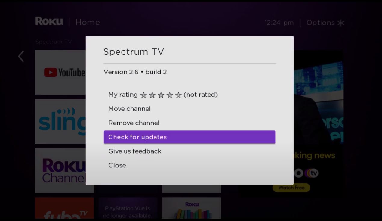 Spectrum TV Check for Updates