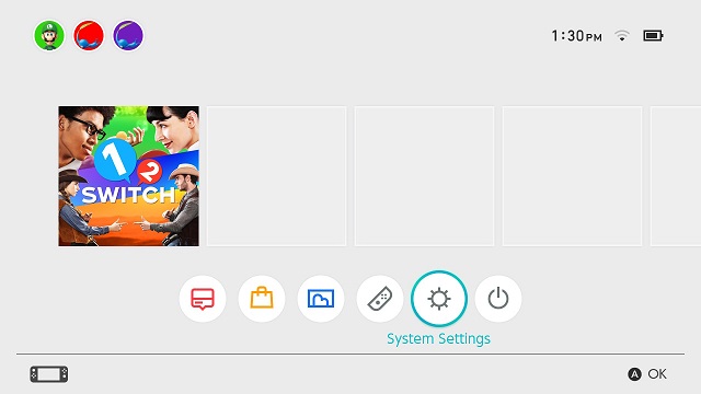 System Settings Nintendo Switch