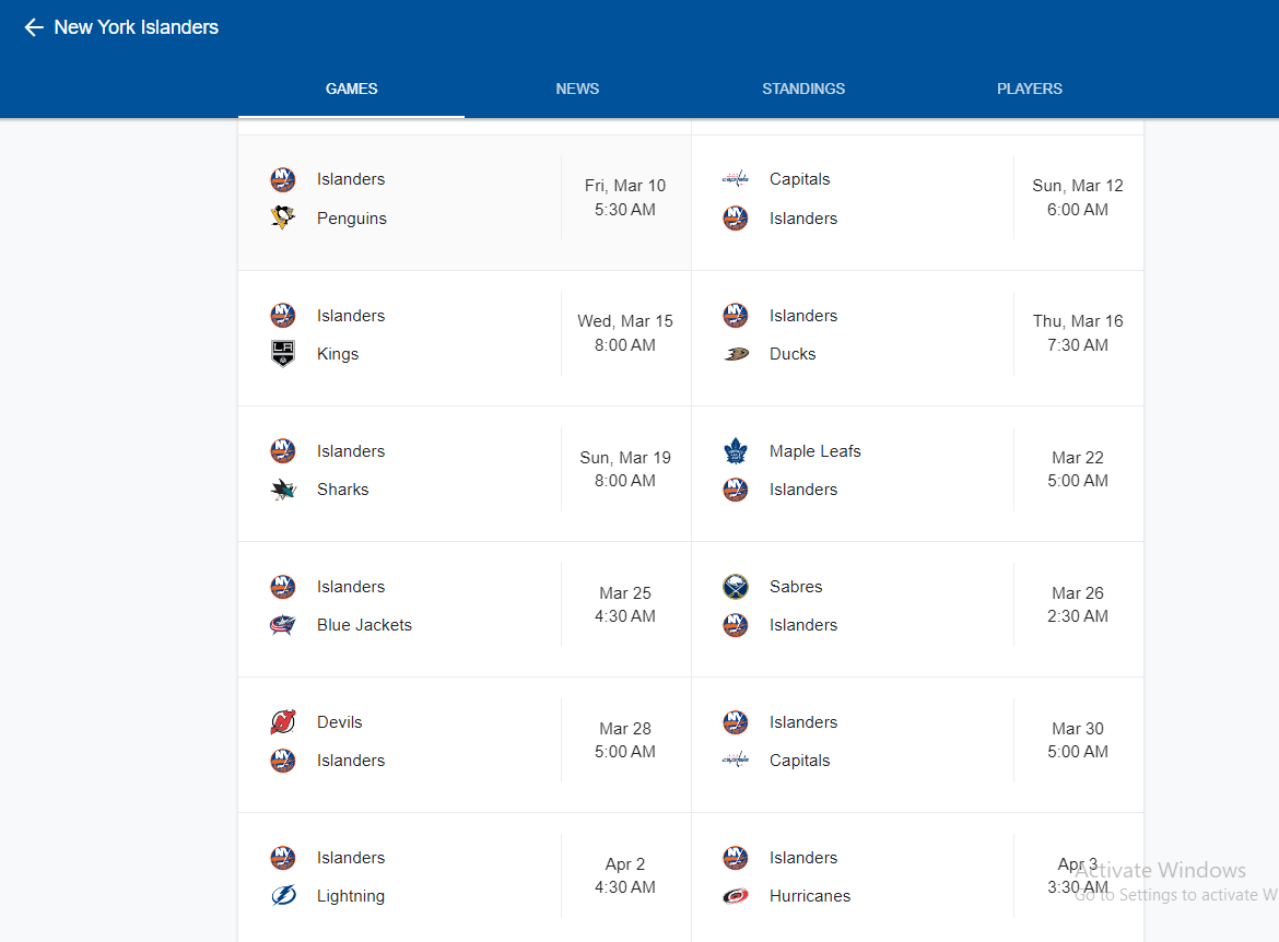 Islanders Game on Optimum