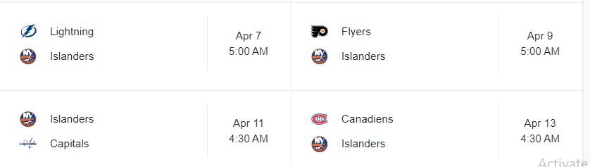 Islanders Game on Optimum 
