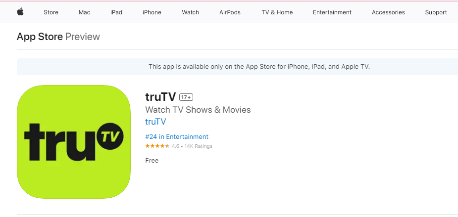 Install TruTV on Apple TV