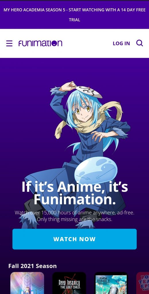 Sign up Funimation on Roku